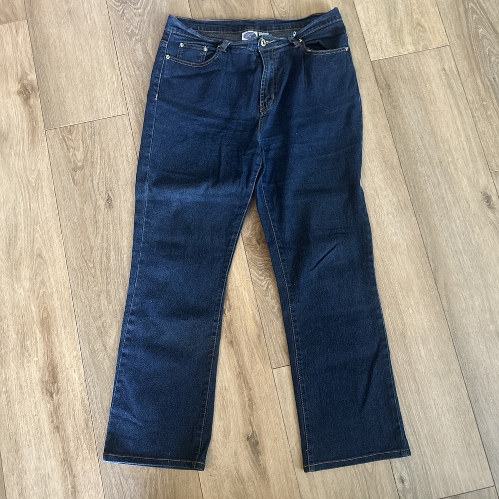 DG2  Diane Gilman Jeans Women's‎ Blue Denim Straight Designer Stretch 10